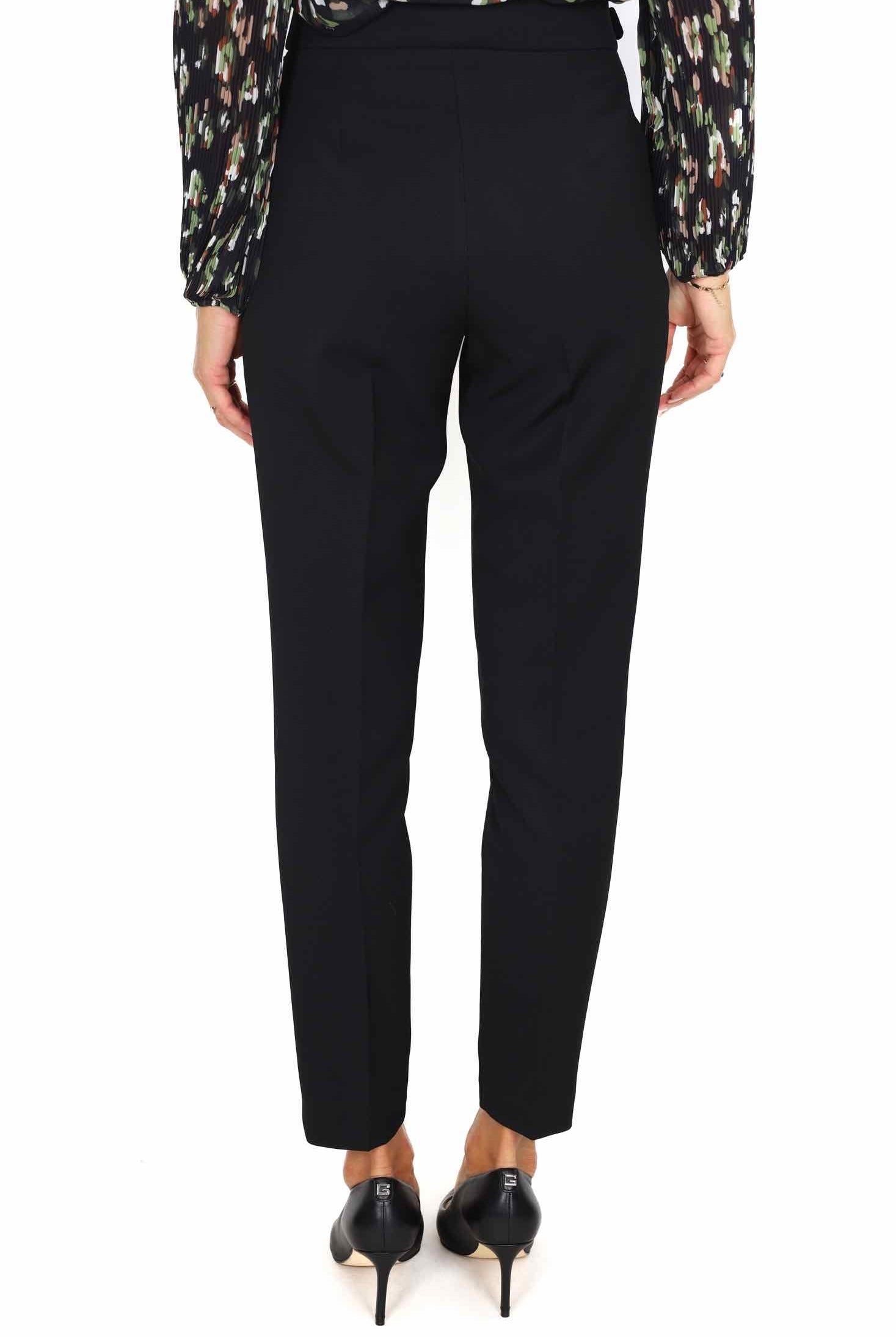 Liu Jo White pantalone vita alta con fibbia gioiello nero