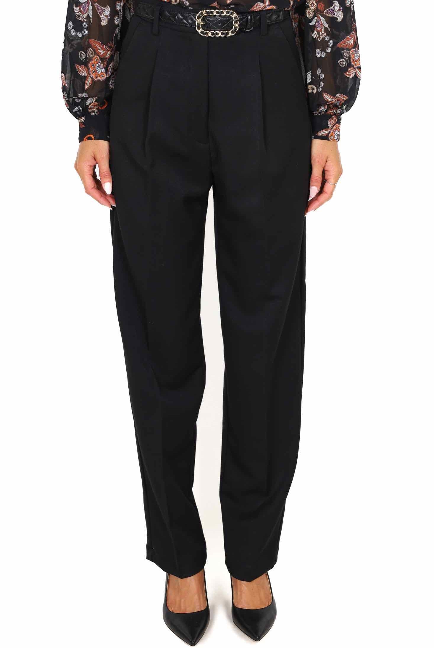 Liu Jo White pantalone vita alta e gamba larga nero