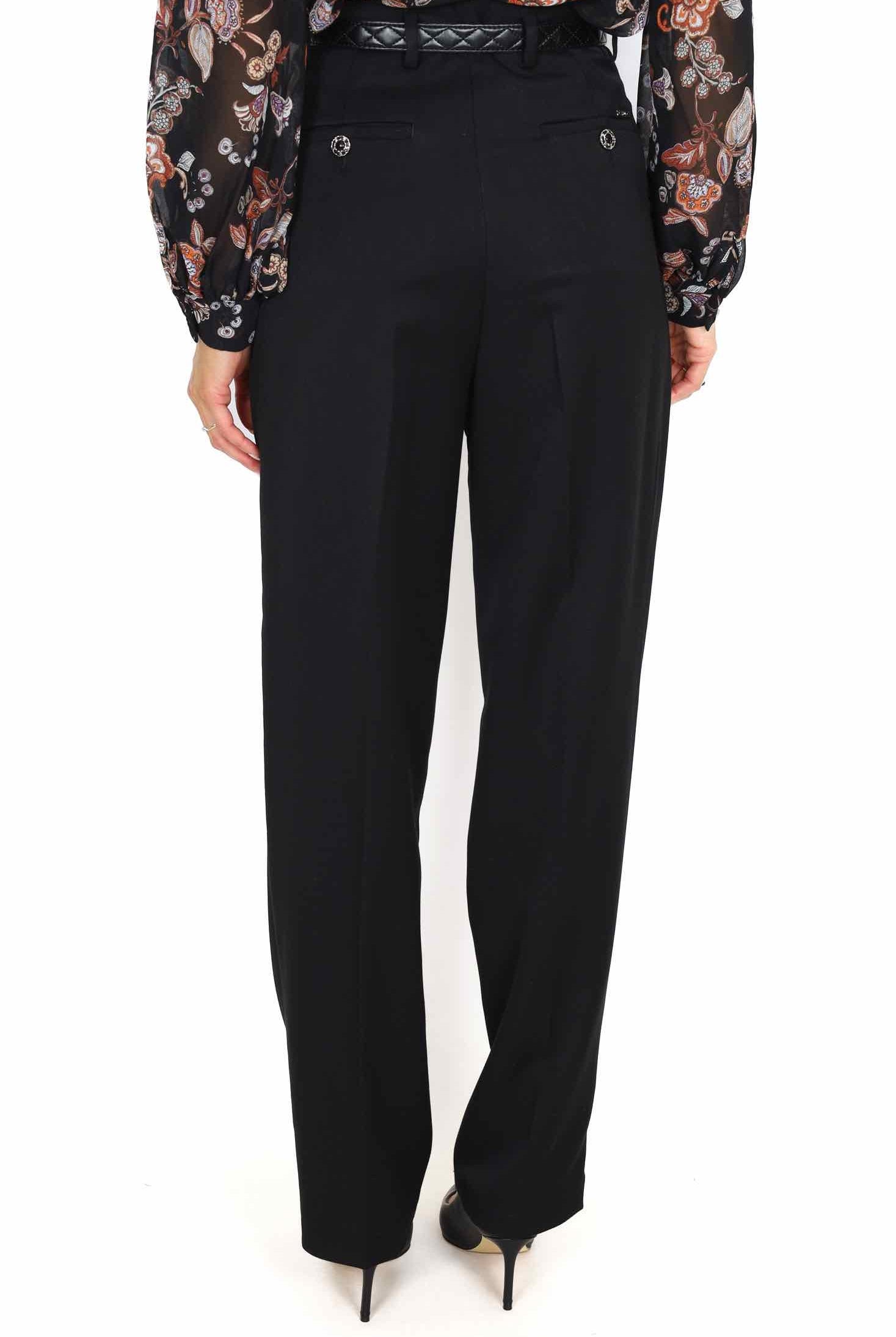 Liu Jo White pantalone vita alta e gamba larga nero