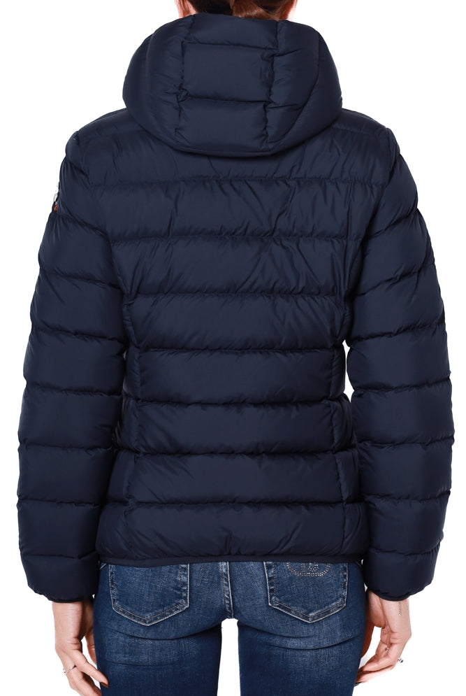 Cape Horn piumino corto con cappuccio blu