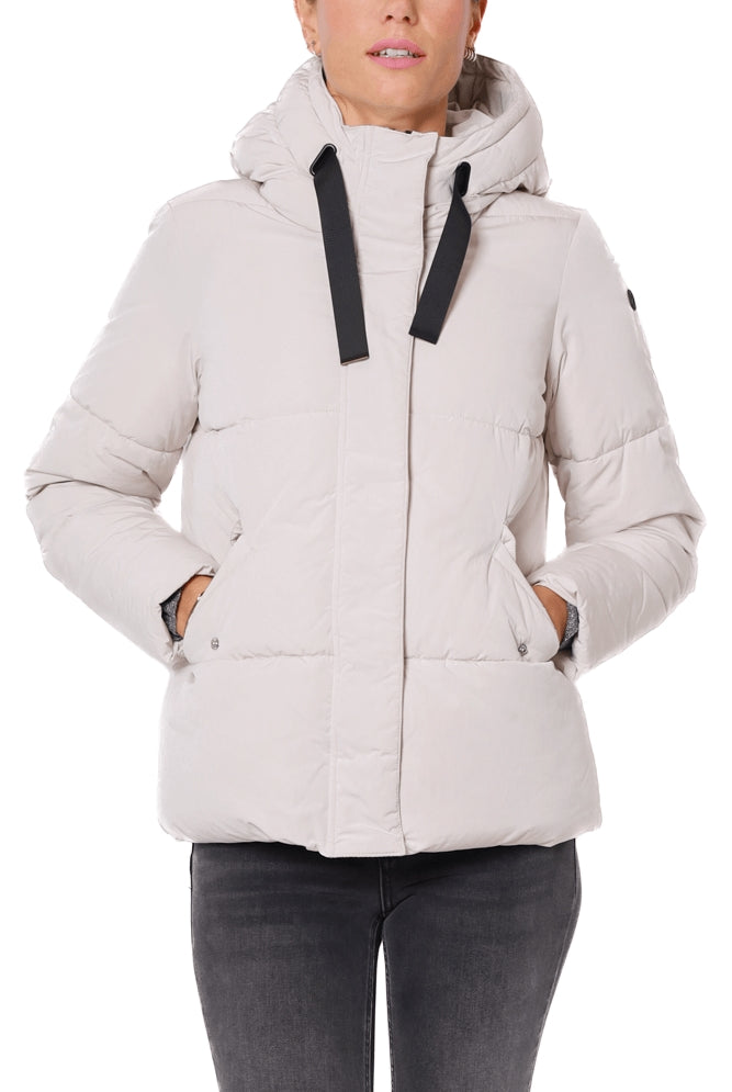 Censured piumino donna con cappuccio burro