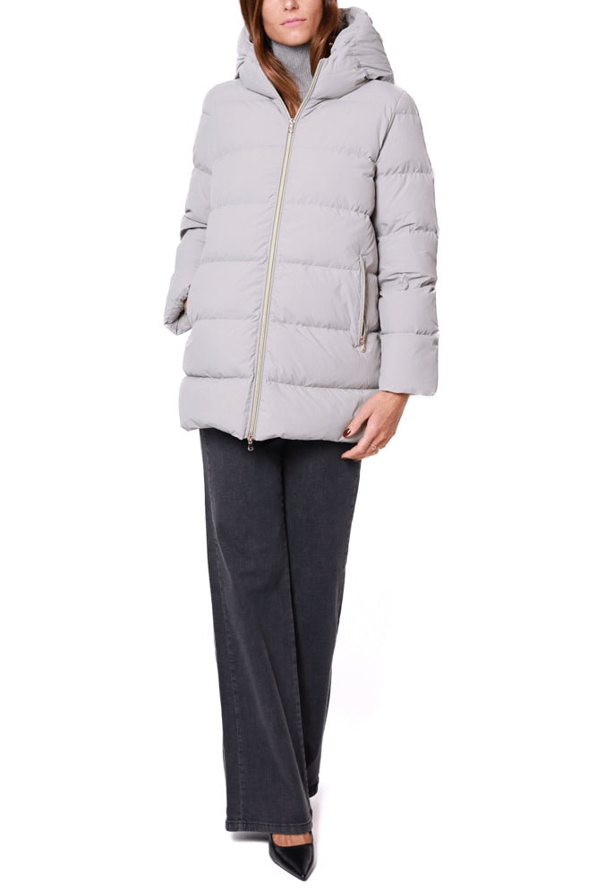 Emme Marella piumino donna con cappuccio grigio
