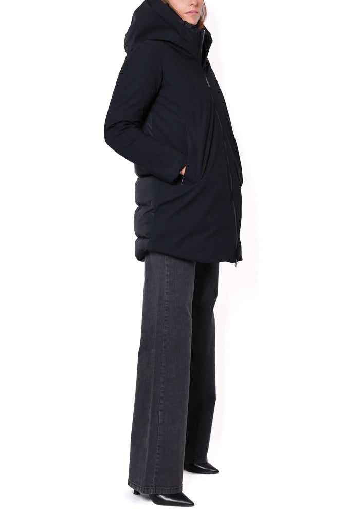 Bomboogie piumino donna con collo avvolgente nero