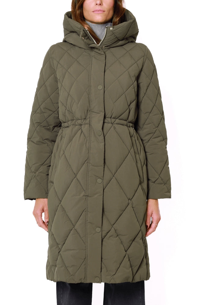 Emme Marella piumino lungo con cappuccio verde