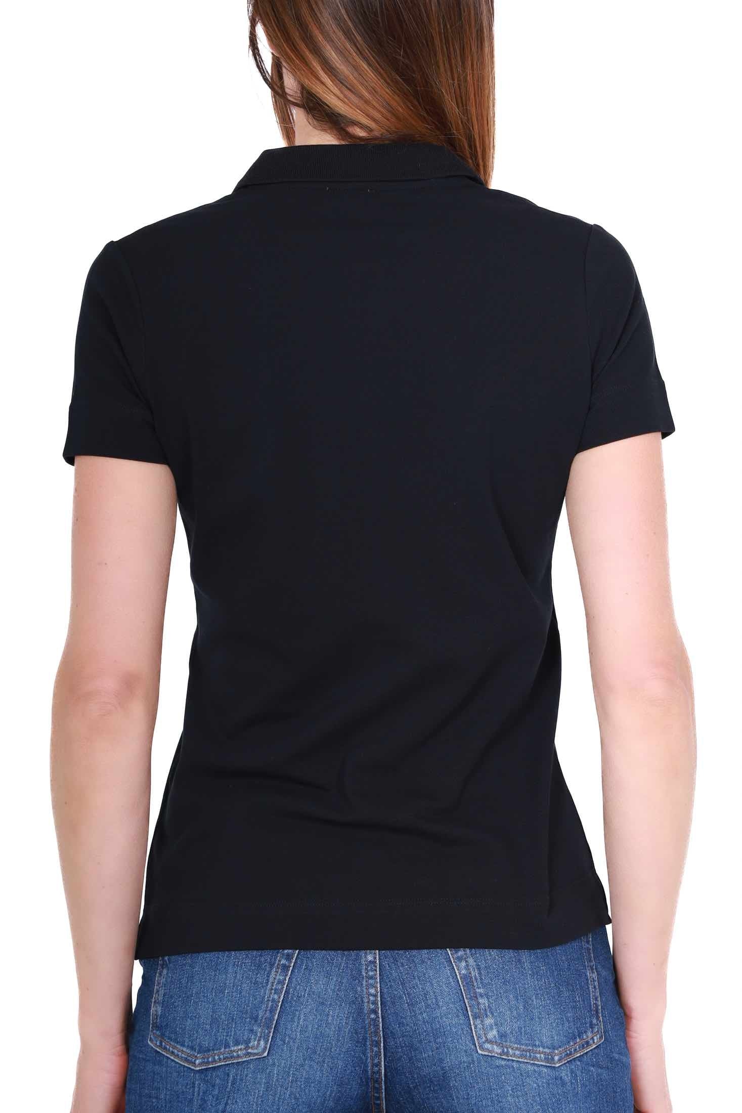 Sun68 Uomo polo donna maniche corte in piquet stretch nero