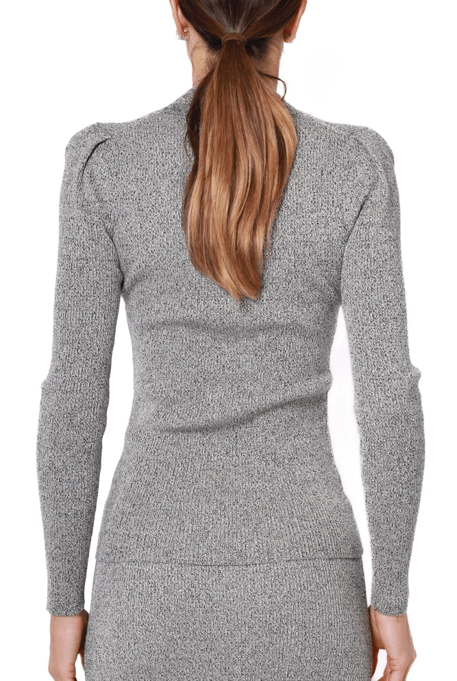 Liu Jo White polo in maglia di misto viscosa e lurex grigio