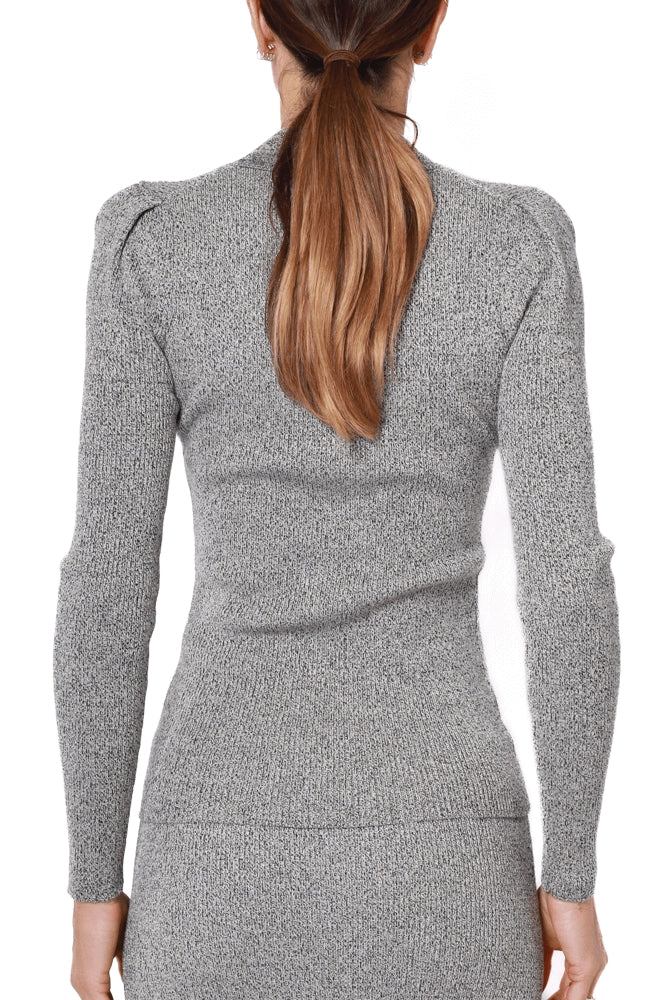 Liu Jo White polo in maglia di misto viscosa e lurex grigio