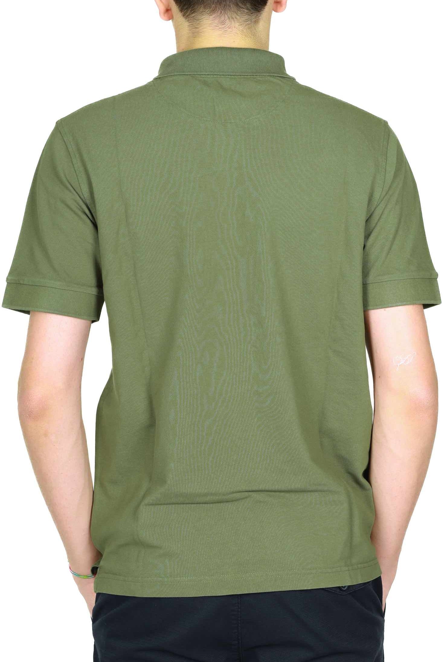 Sun68 Uomo polo uomo maniche corte in piquet di cotone verde