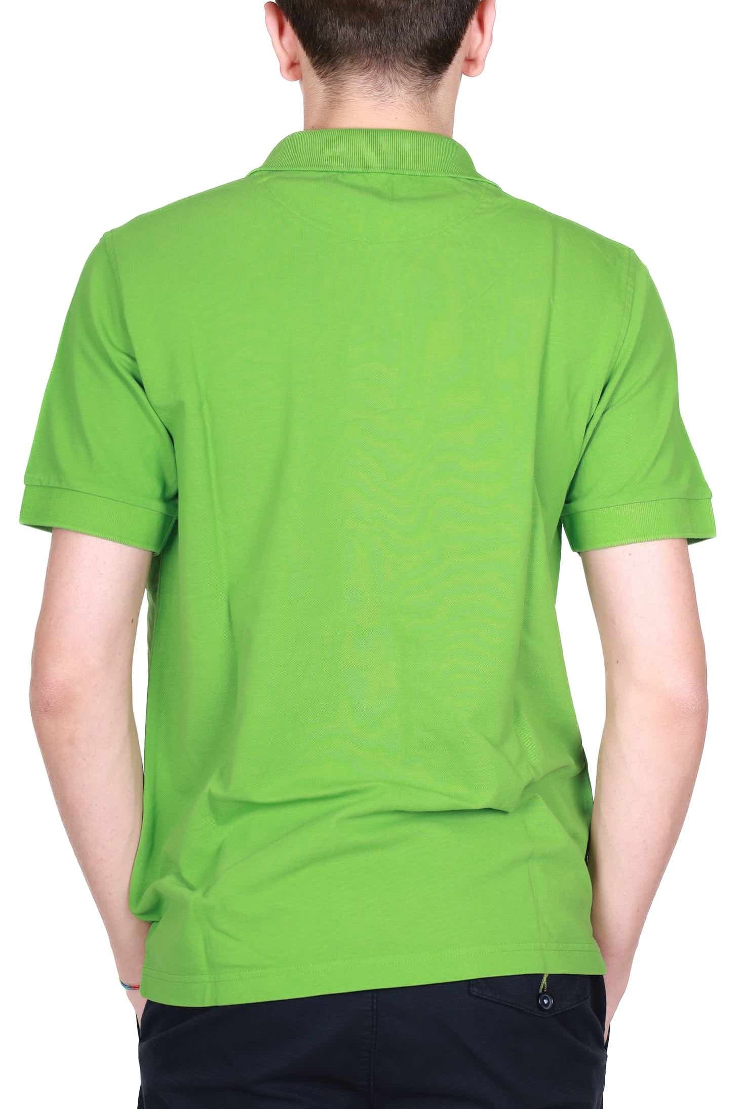 Sun68 Uomo polo uomo maniche corte in piquet di cotone verde