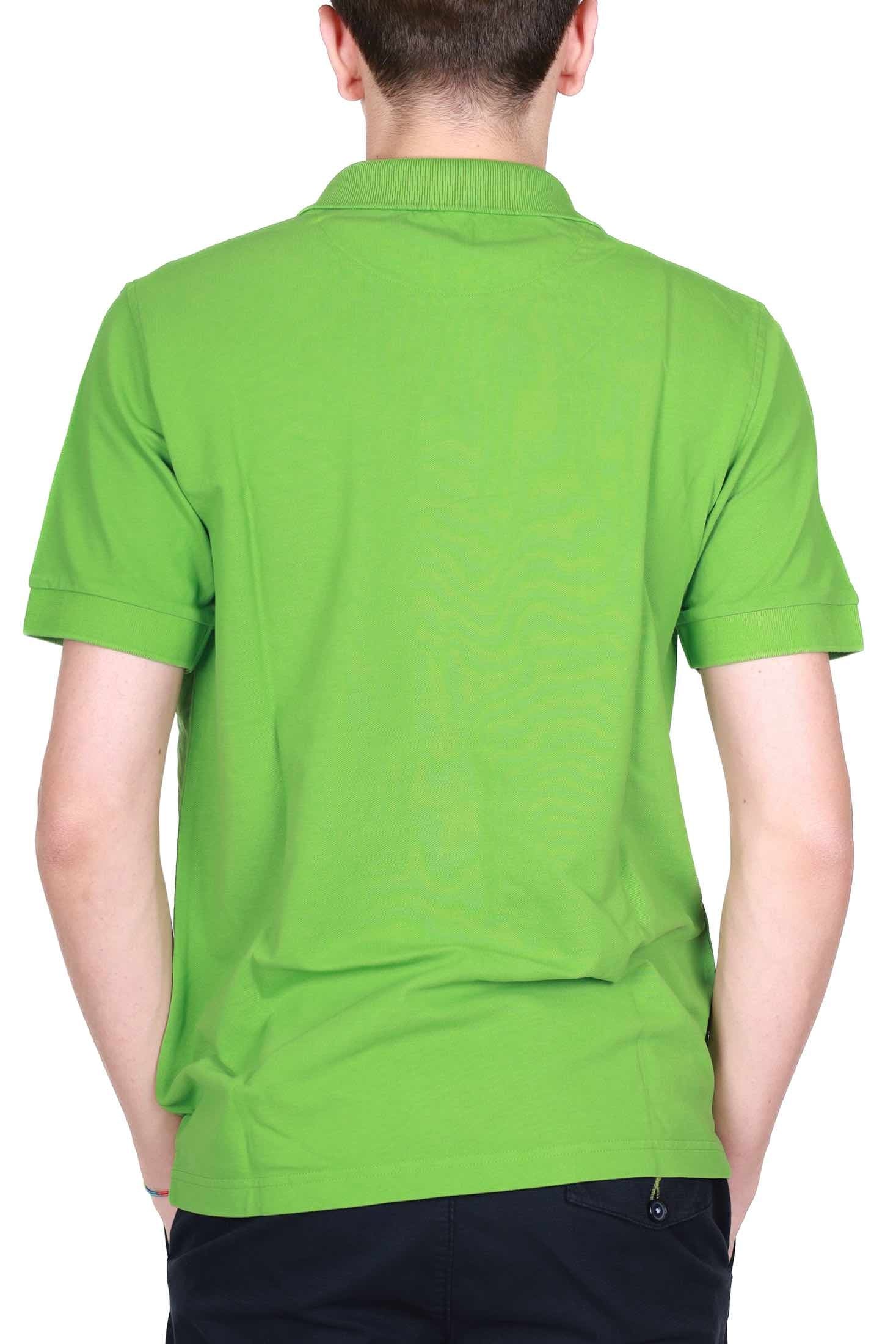 Sun68 Uomo polo uomo maniche corte in piquet di cotone verde