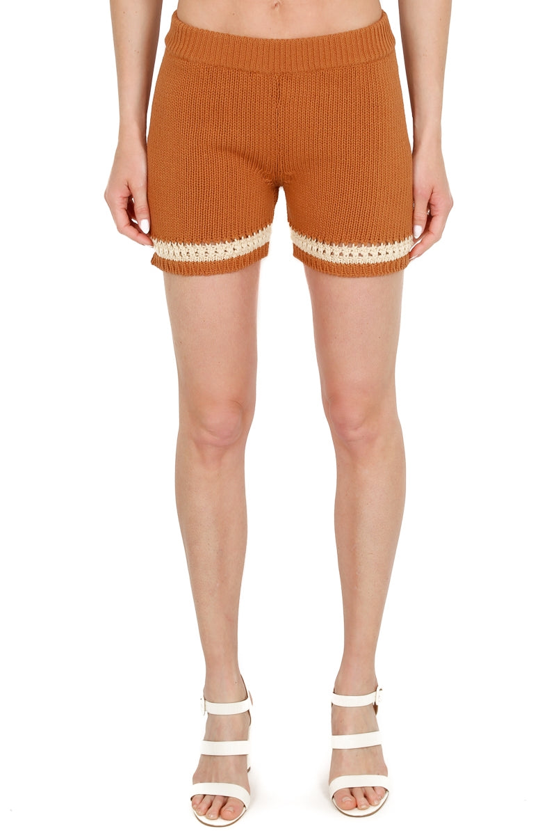 Vicolo short in maglia marrone