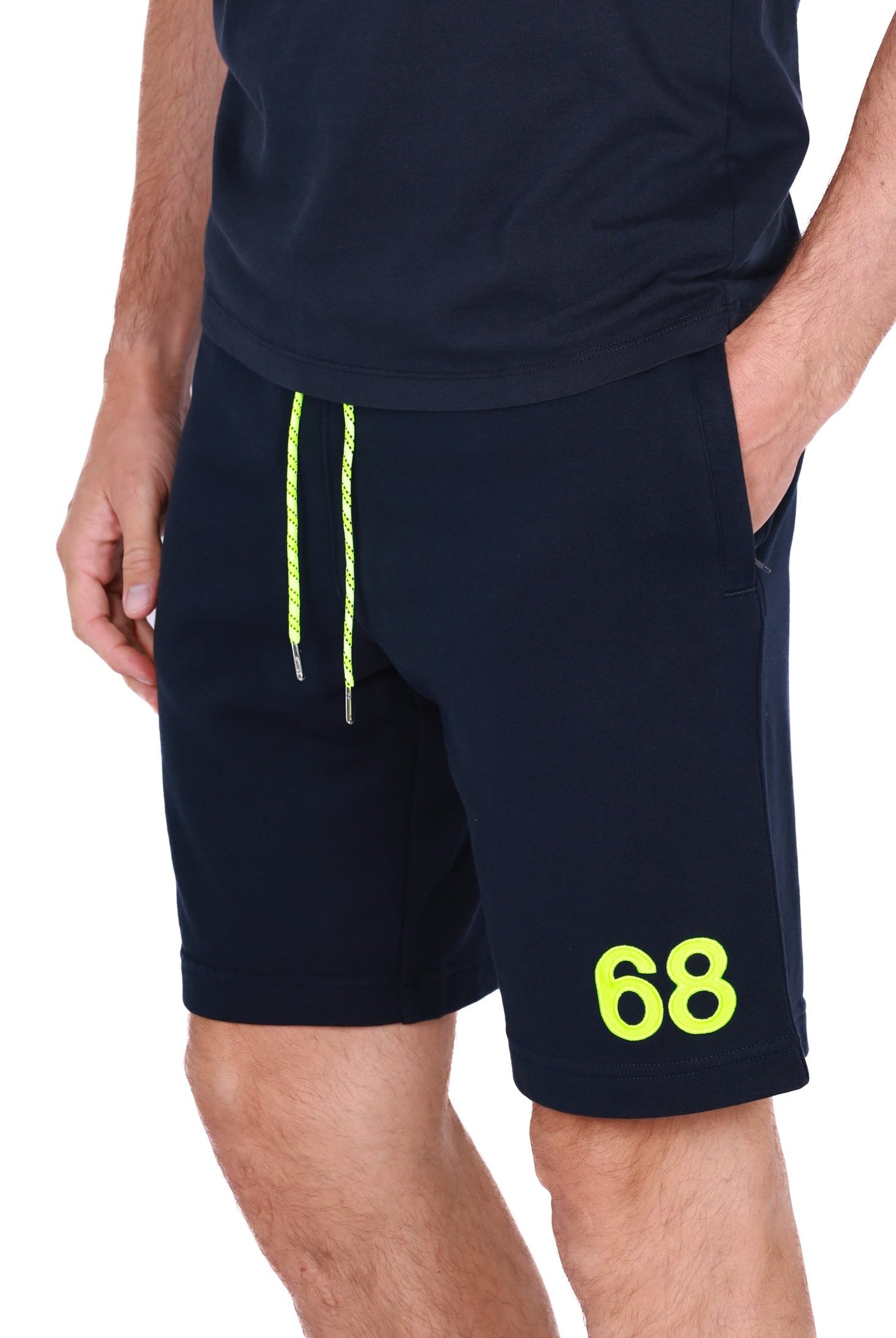 Sun68 Uomo short uomo in felpa di cotone blu