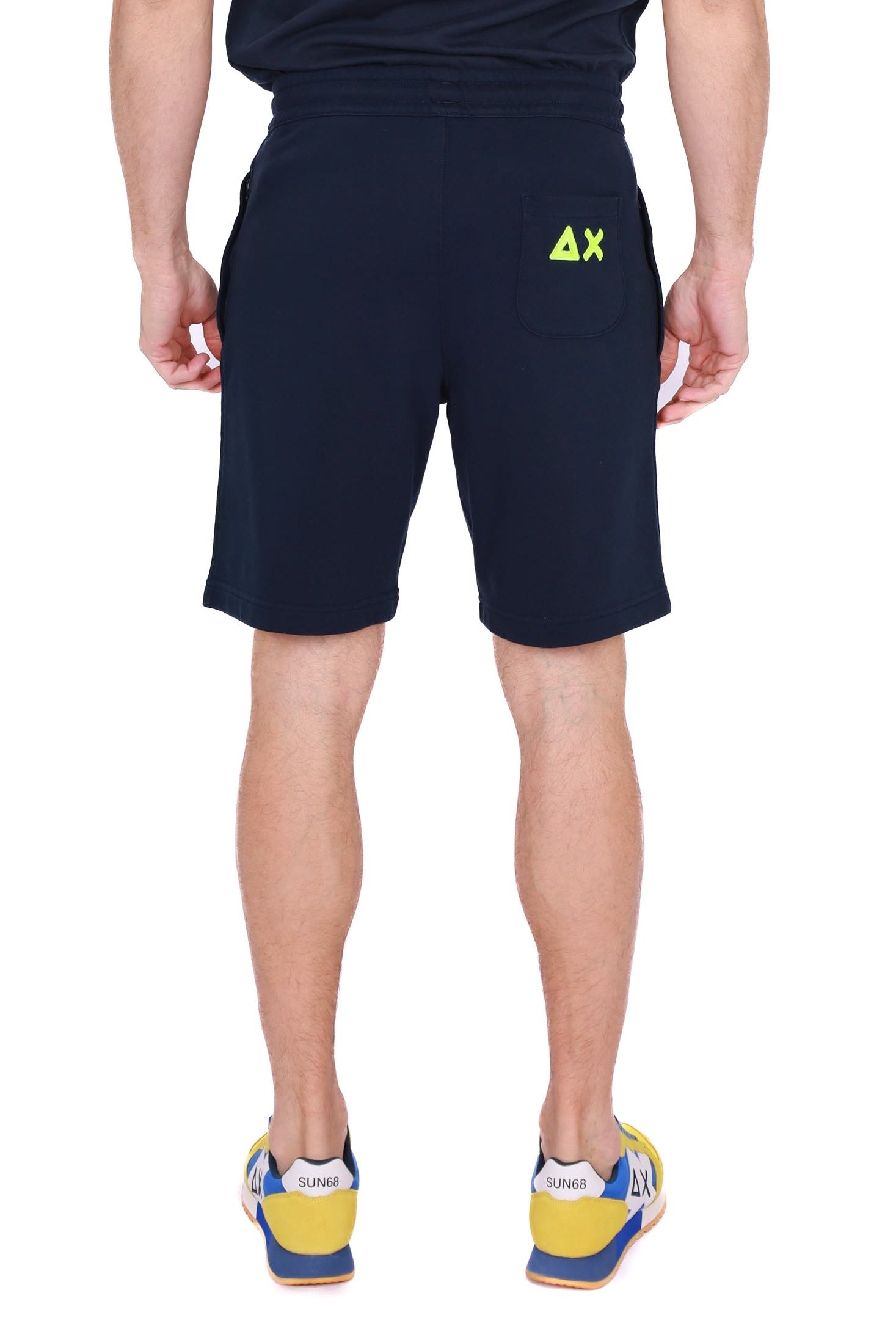 Sun68 Uomo short uomo in felpa di cotone blu