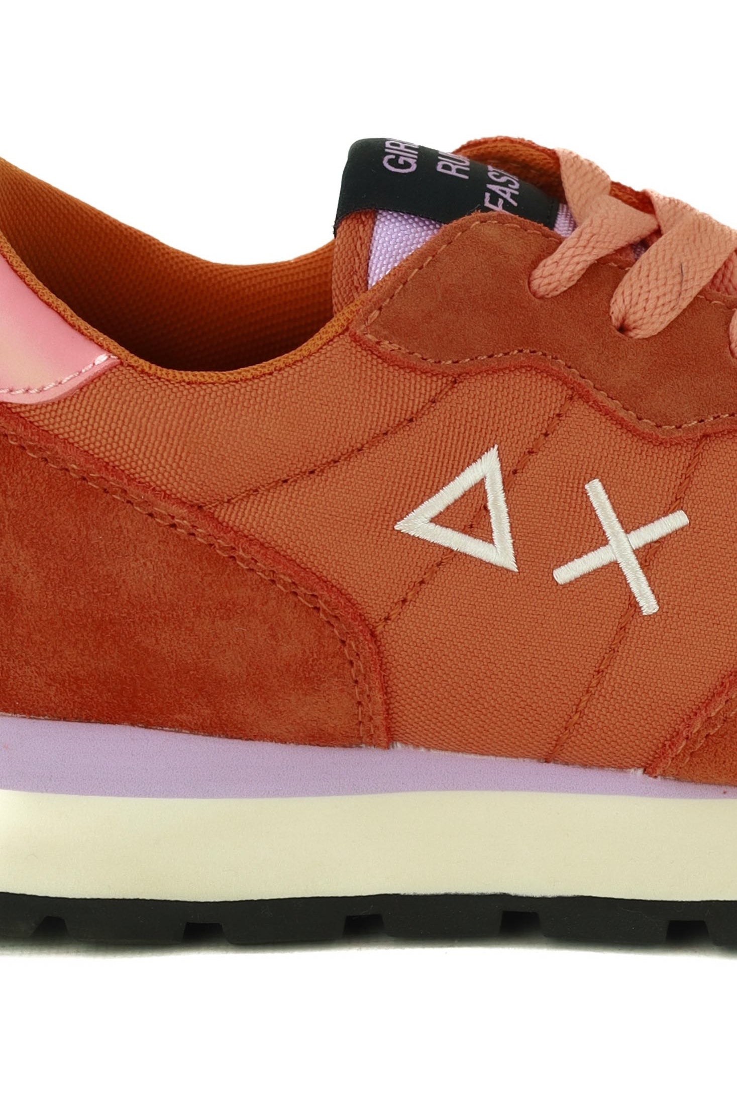 Sun68 Scarpe sneakers donna in pelle e tessuto arancio