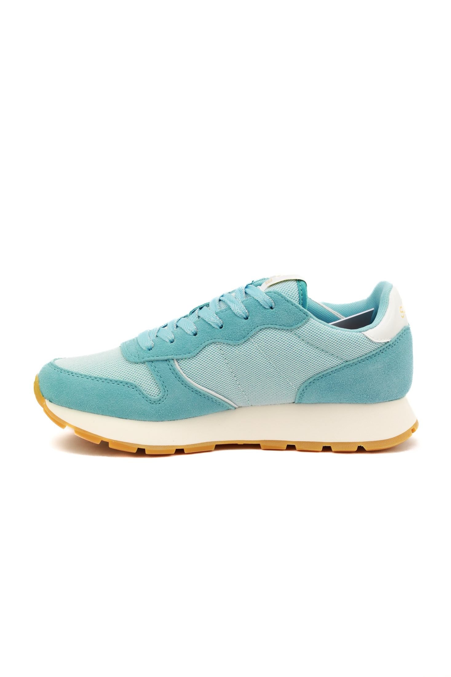 Sun68 Scarpe sneakers donna in pelle e tessuto azzurro