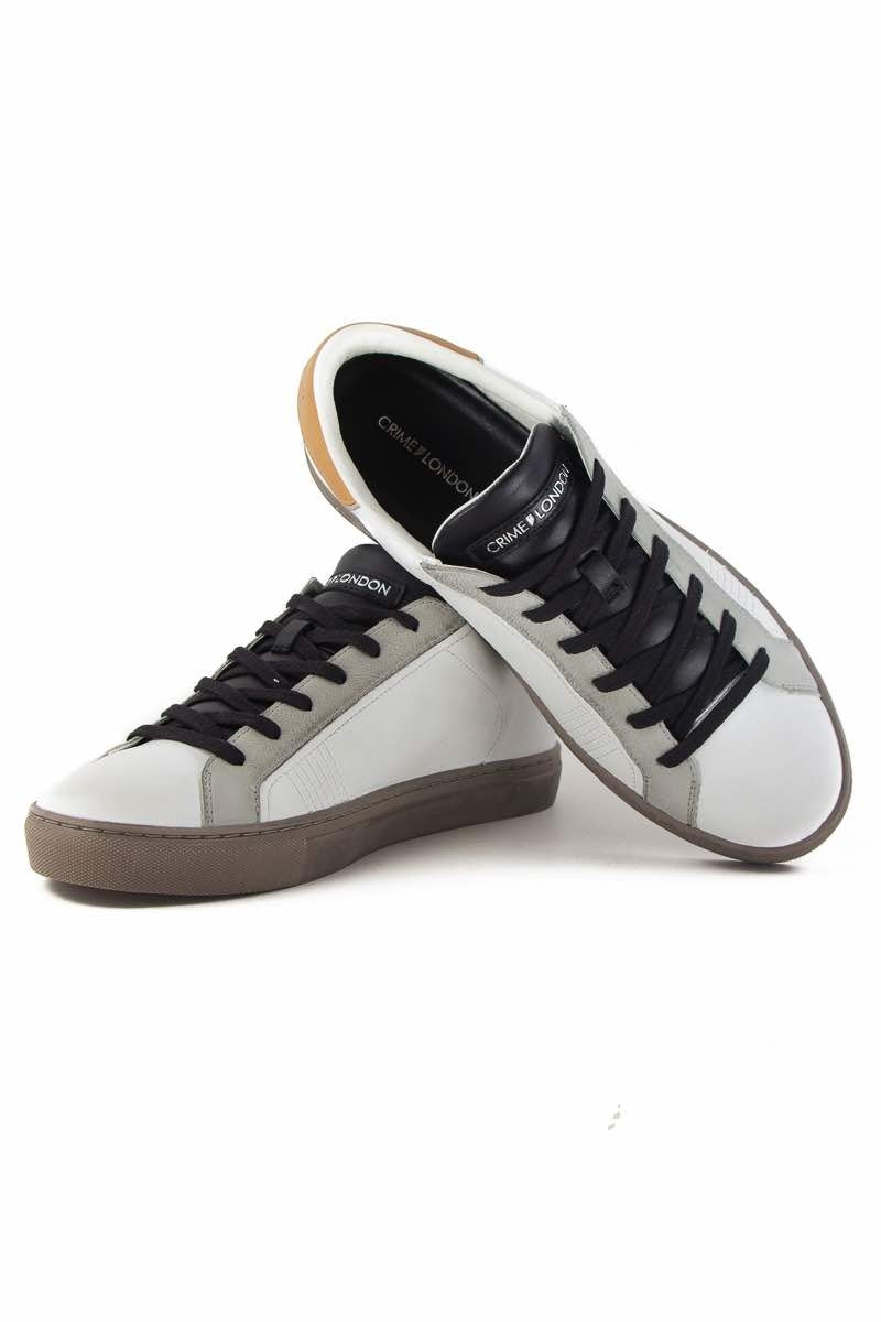 Crime sneakers in pelle con dettagli a contrasto bianco