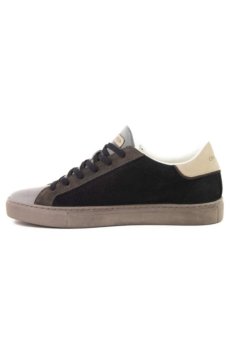 Crime sneakers in pelle con dettagli a contrasto nero