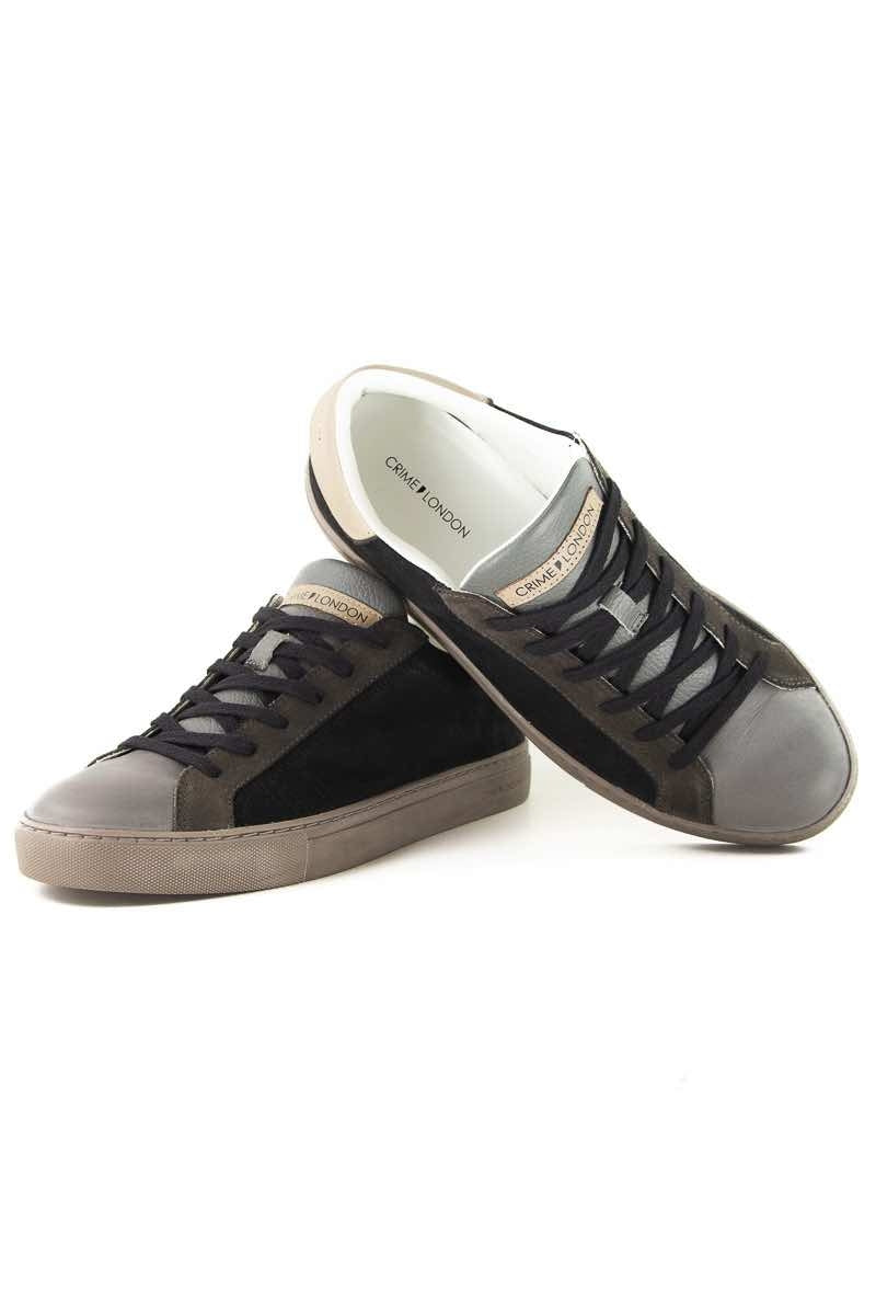 Crime sneakers in pelle con dettagli a contrasto nero