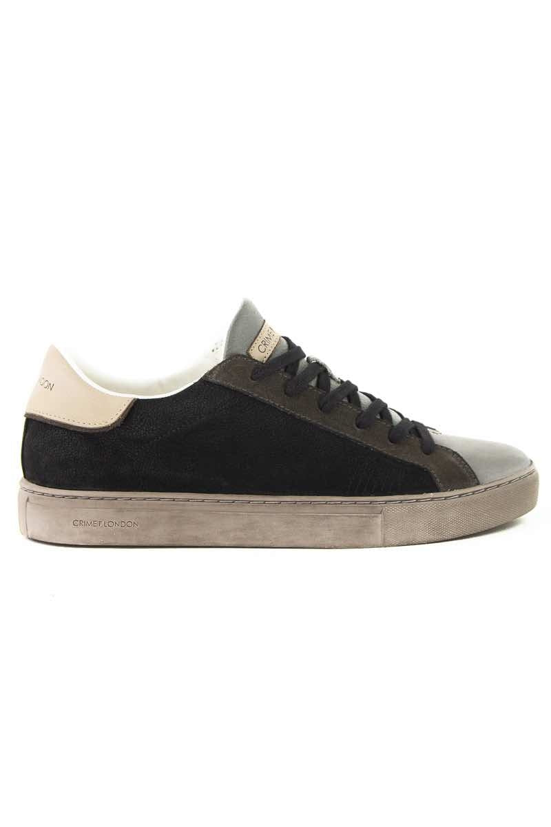 Crime sneakers in pelle con dettagli a contrasto nero