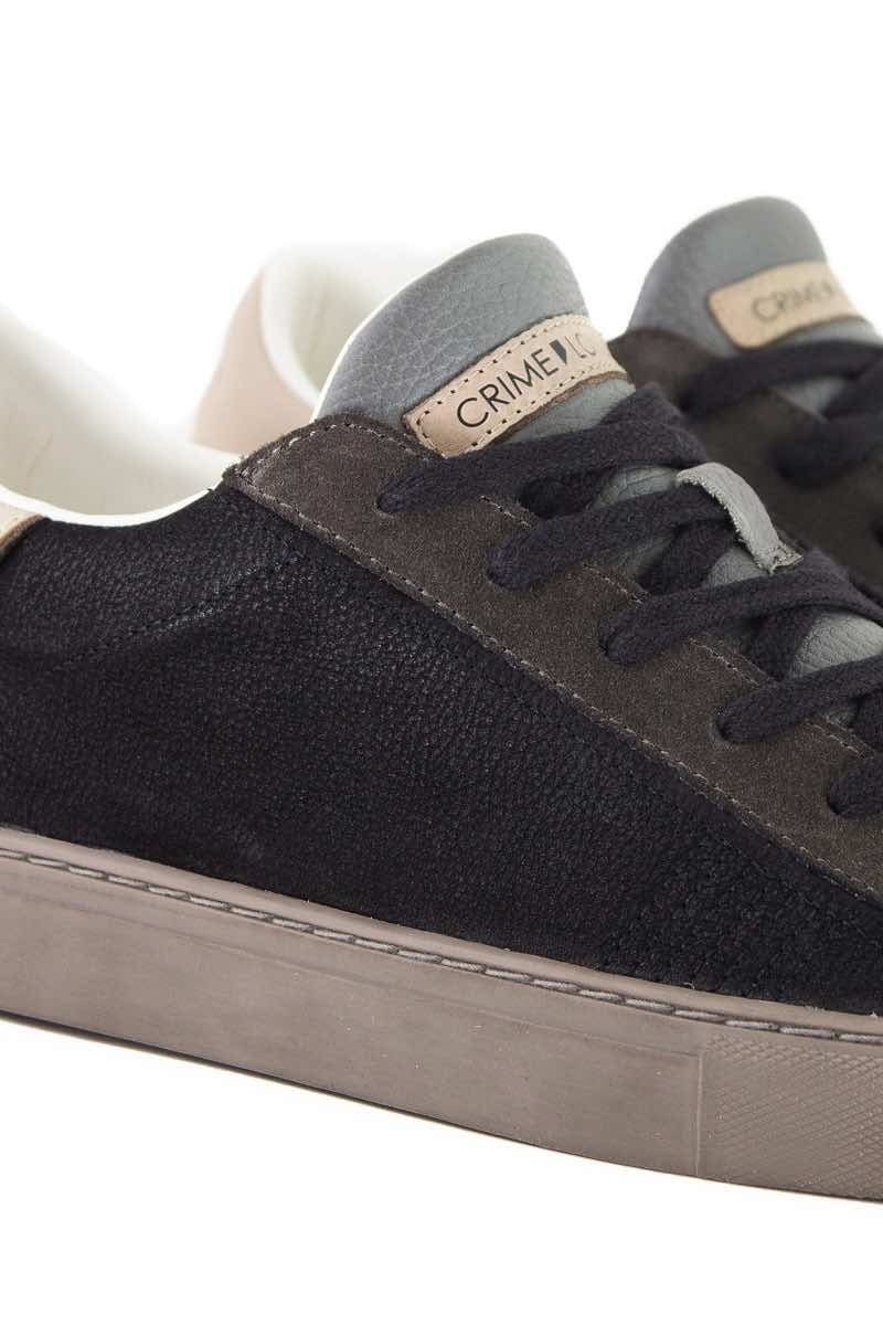 Crime sneakers in pelle con dettagli a contrasto nero