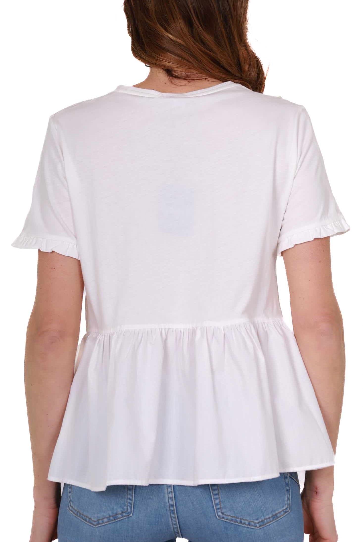 Emme Marella t-shirt con balza al fondo bianco
