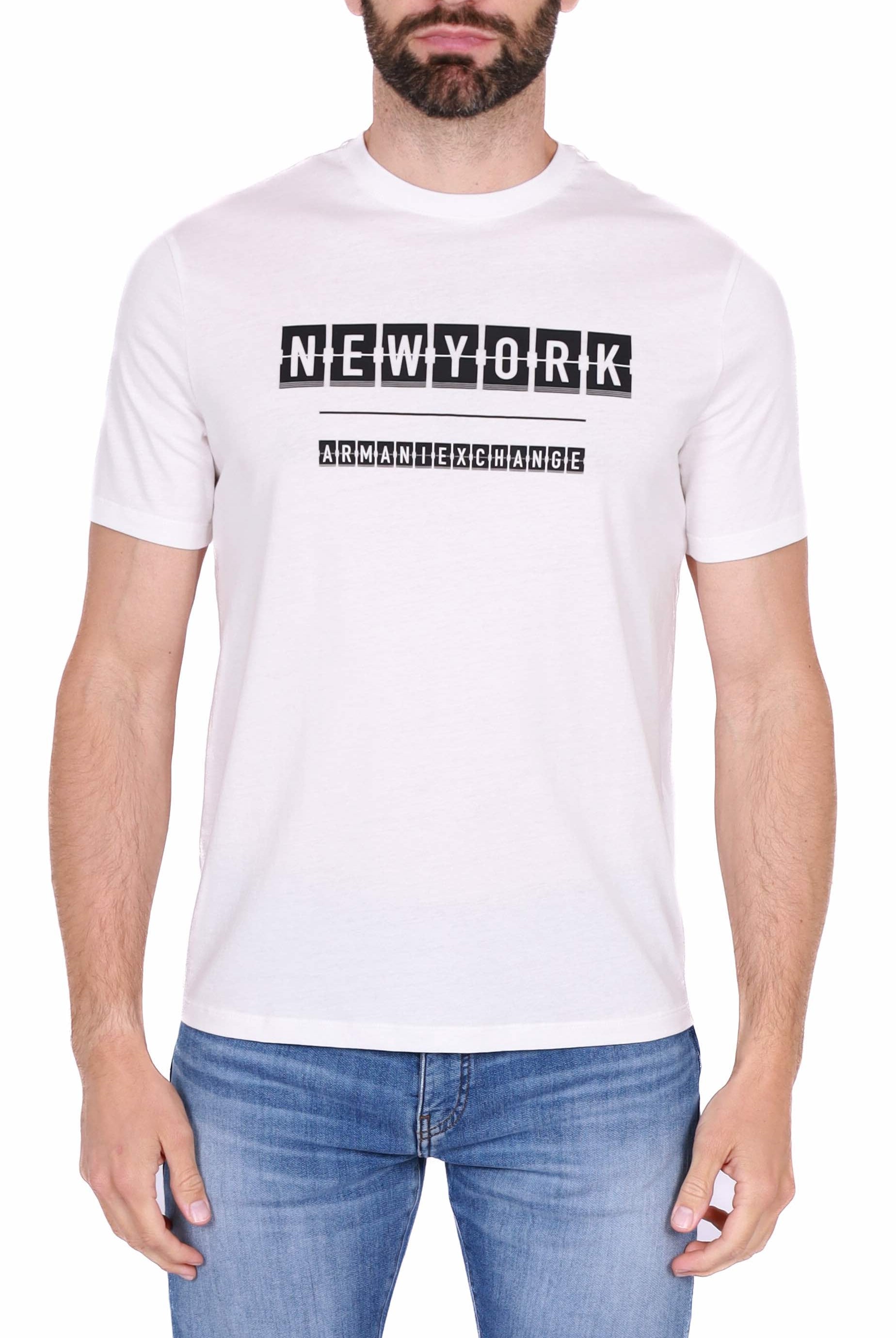 Ax Uomo t-shirt manica corta con stampa bianco
