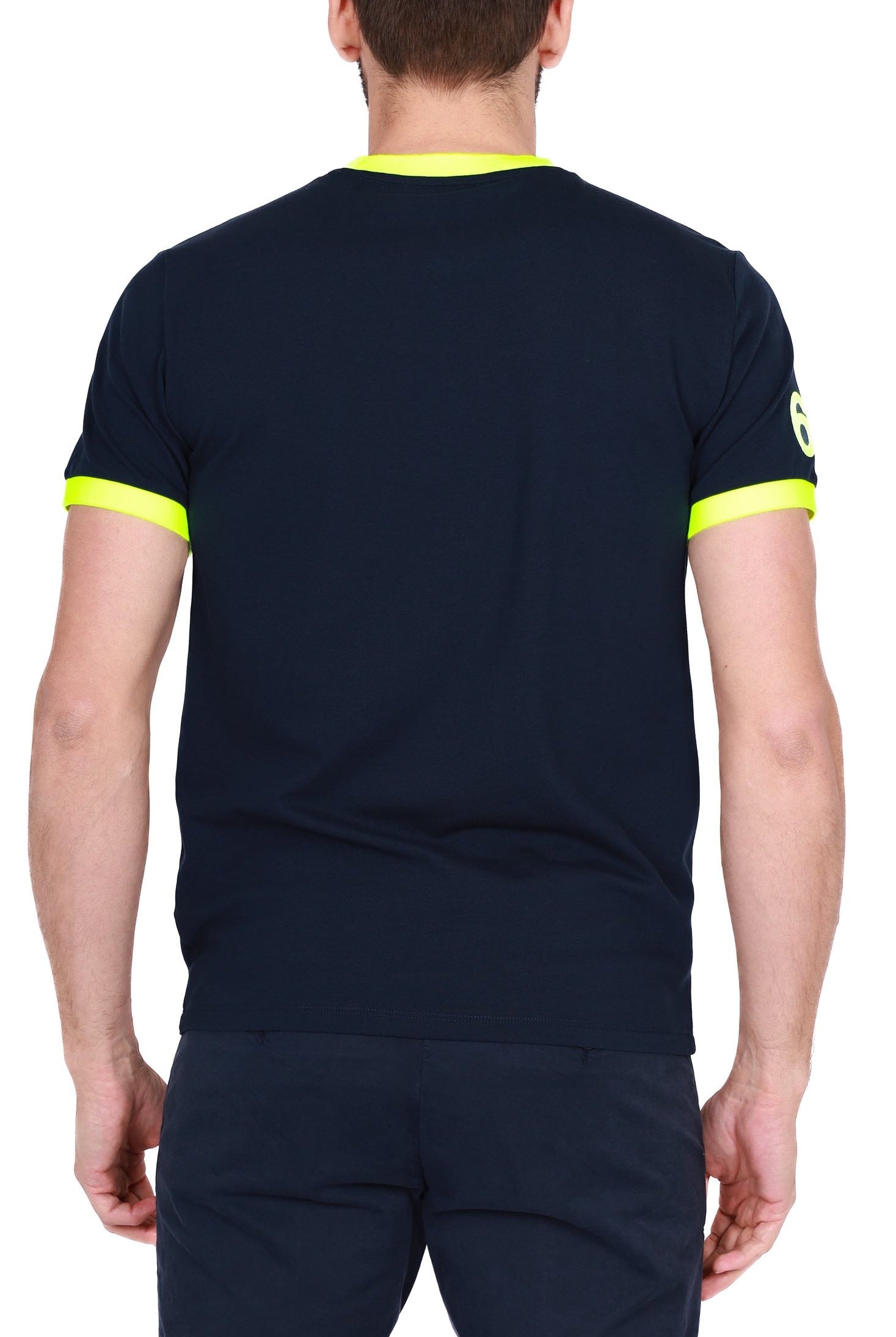 Sun68 Uomo t-shirt maniche corte in piquet di cotone blu