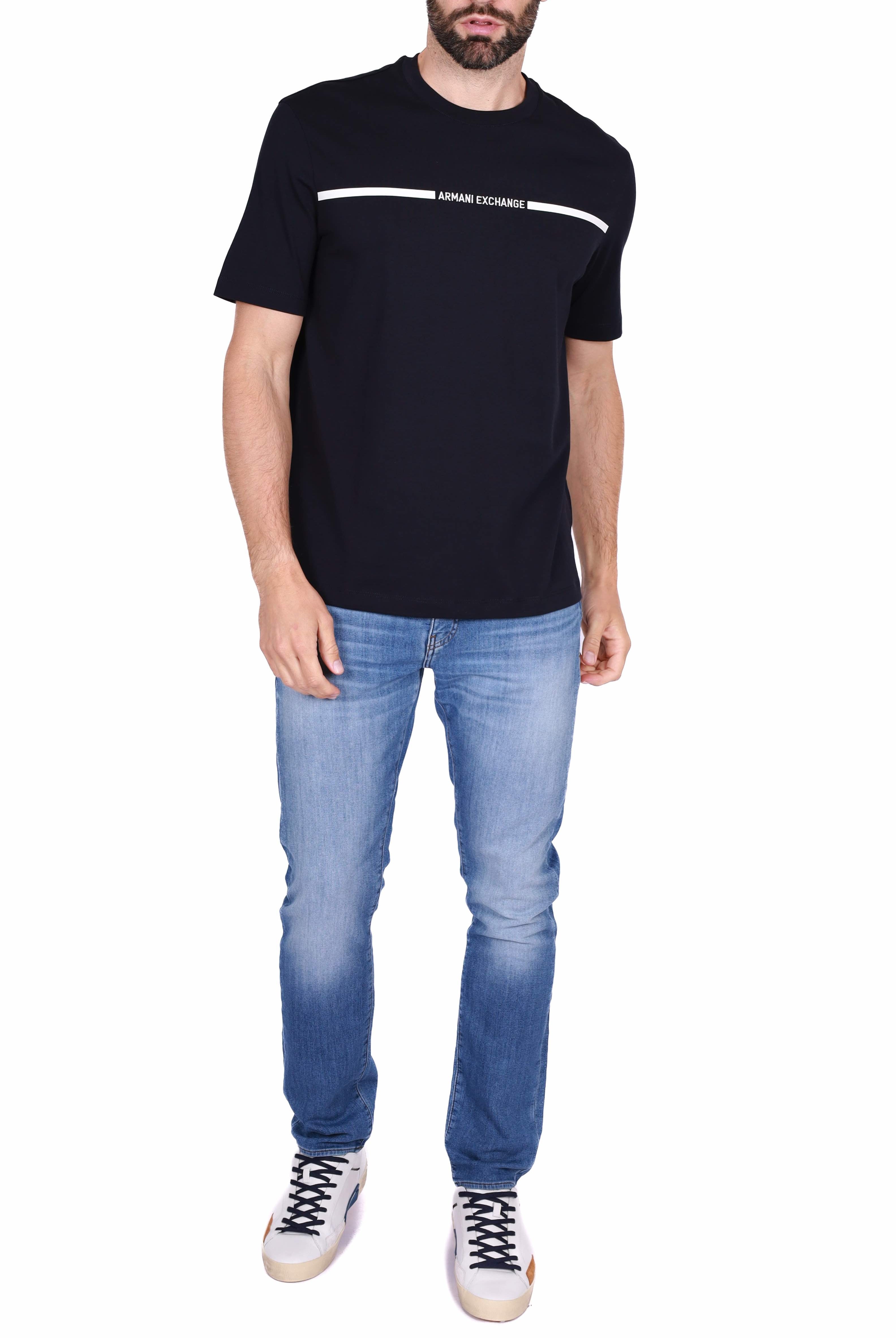 Ax Uomo t-shirt uomo con grafica in rilievo e logo blu