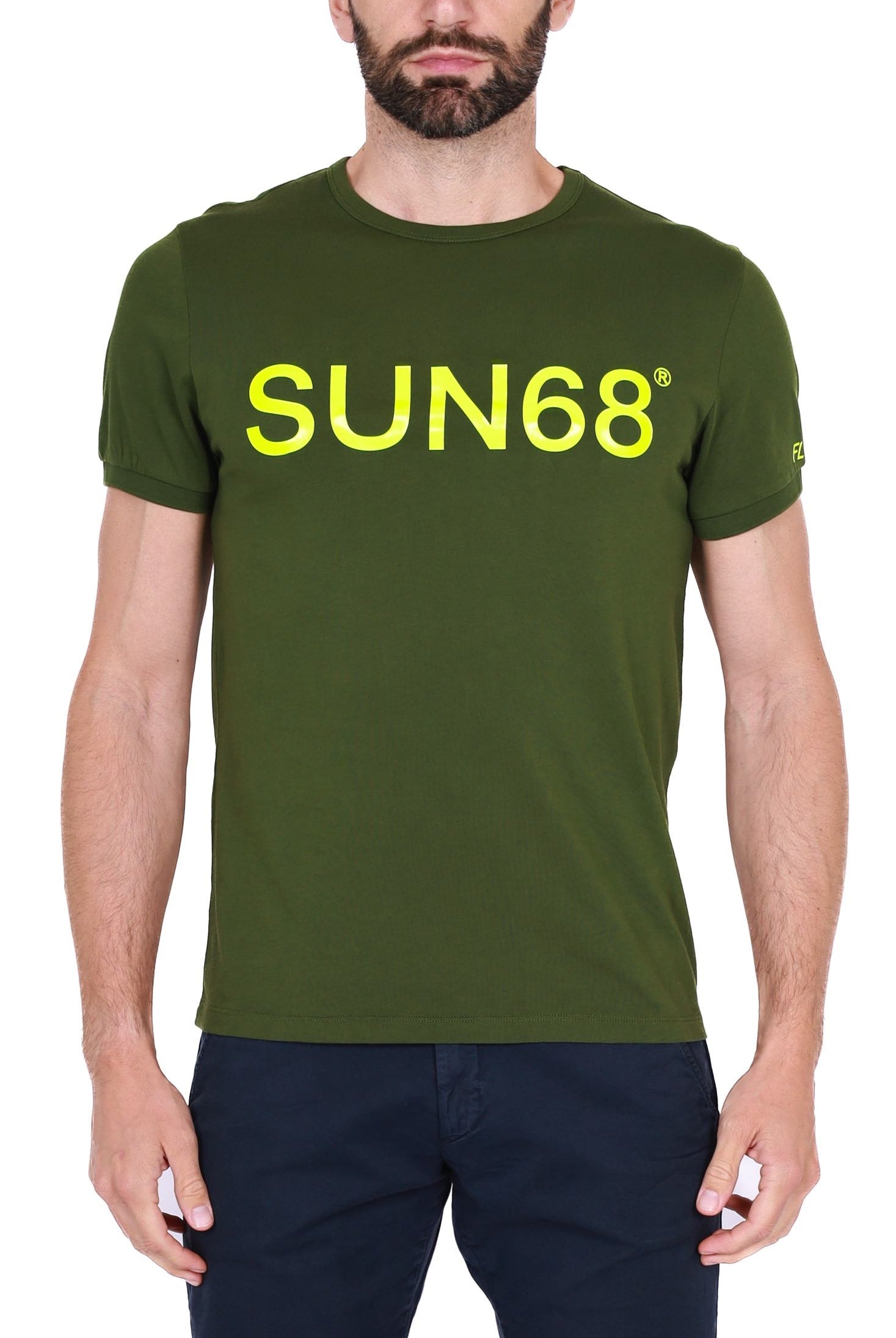 Sun68 Uomo t-shirt uomo maniche corte in jersey verde