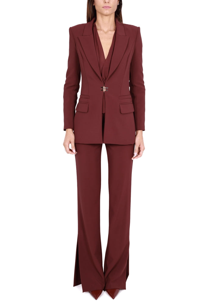 Elisabetta Franchi tailleur pantalone in crÈpe bordeaux