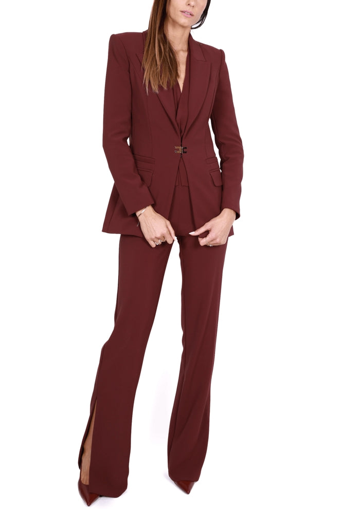 Elisabetta Franchi tailleur pantalone in crÈpe bordeaux