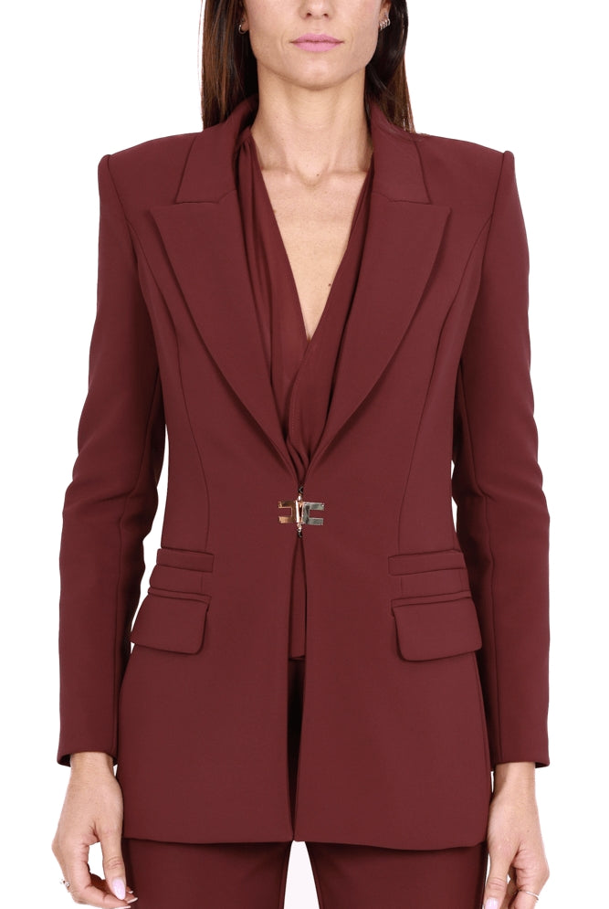 Elisabetta Franchi tailleur pantalone in crÈpe bordeaux