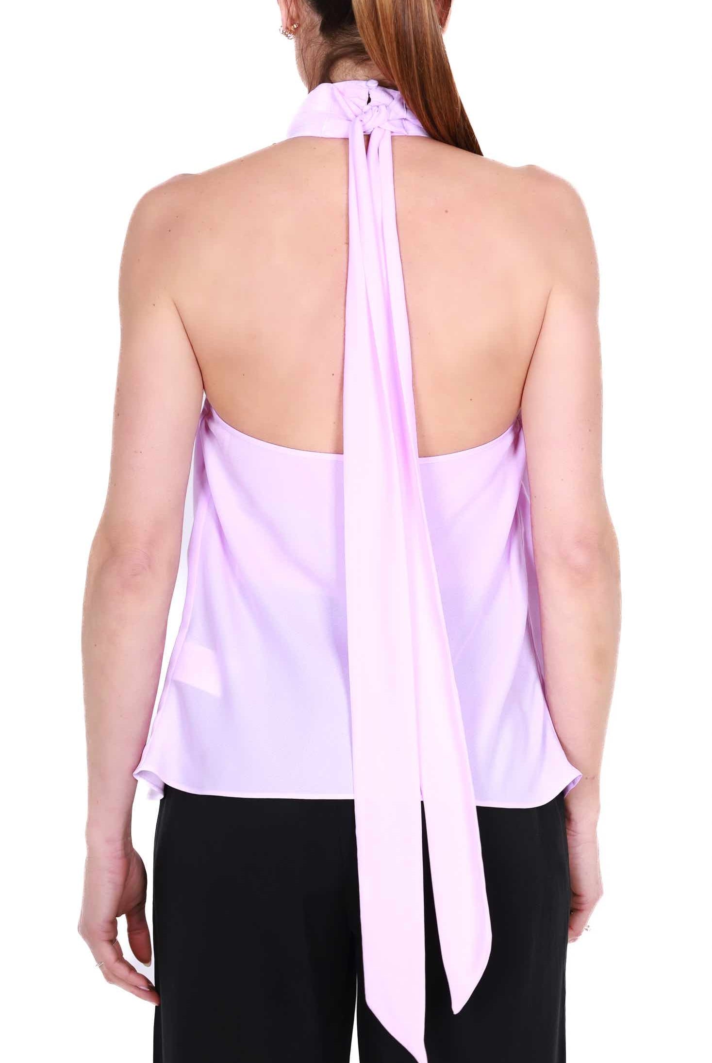 Kocca top elegante con scollo americana lilla