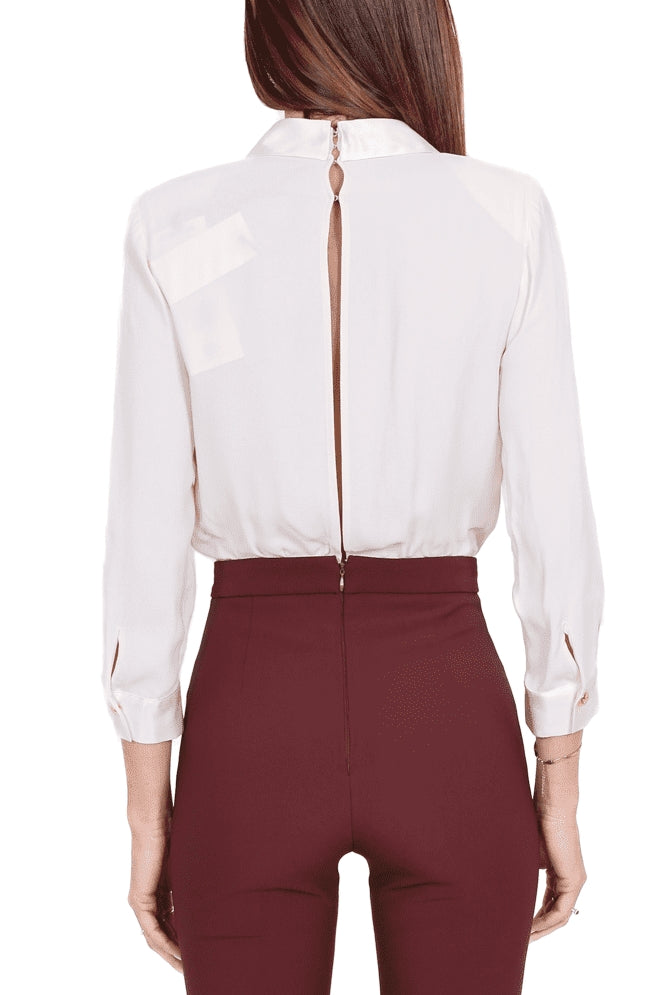 Elisabetta Franchi tuta elegante bicolore bordeaux