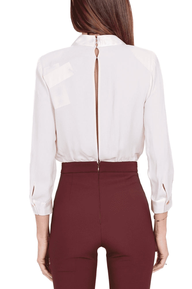 Elisabetta Franchi tuta elegante bicolore bordeaux