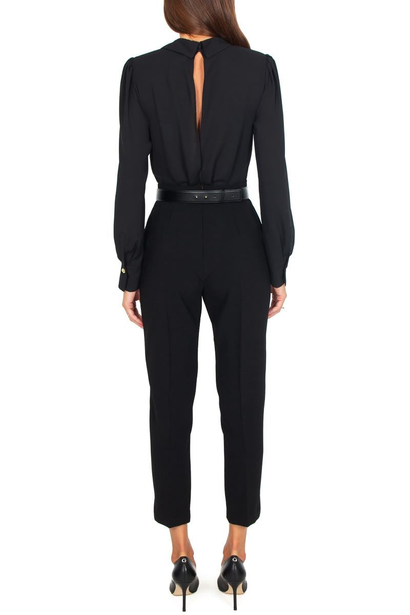 Elisabetta Franchi tuta elegante pantalone e camicia nero