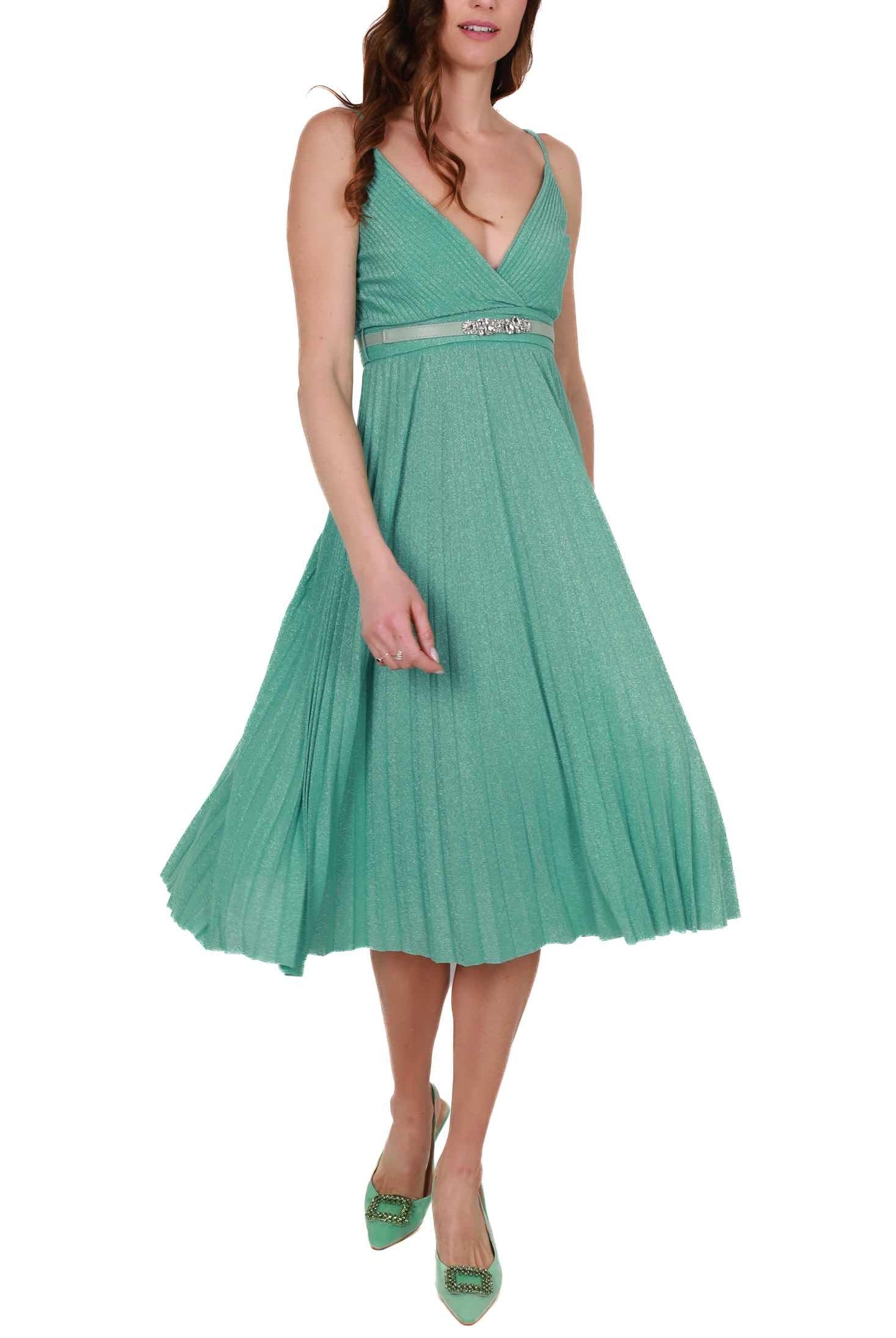 Liu Jo Black vestito corto in jersey di lurex acquamarina