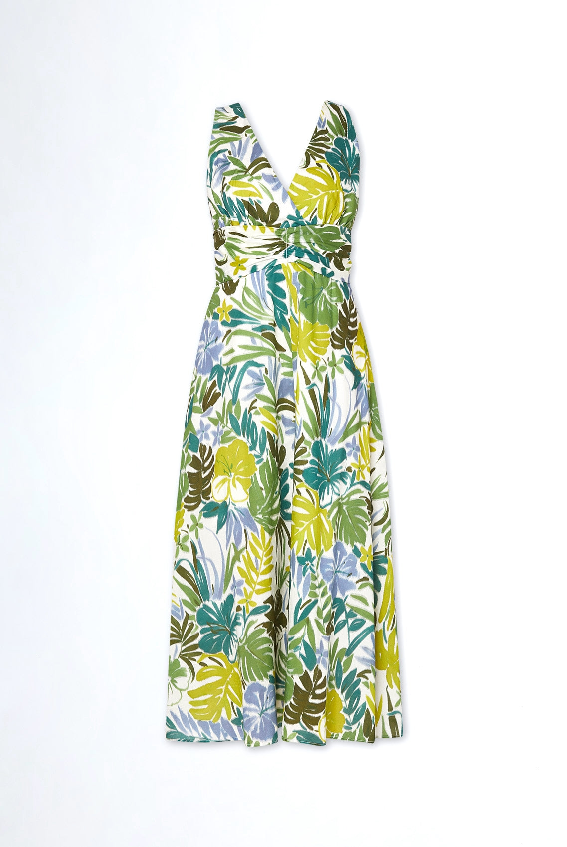 Liu Jo White vestito lungo in mussola di cotone fantasia