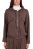 BROWN HOODED BOMBER