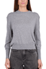 WOMEN'S CREW NECK WOOL CASHMERE SWEATER GREY