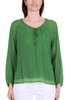 BLUSA GIROCOLLO CON LACCETTO VERDE