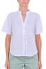 CAMICIA COLLO COREANA IN PIZZO SANGALLO BIANCO