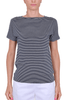 T-SHIRT MANICHE CORTE A RIGHE BLU