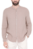 CAMICIA UOMO COREANA IN PURO LINO BEIGE