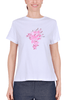 T-SHIRT CON STAMPA E STRASS BIANCO