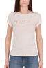 T-SHIRT CON LOGO TRAFORATO E RETTE BEIGE