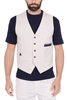 GILET IN COTONE CON DETTAGLI DENIM BURRO