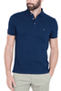 POLO IN PIQUET DI COTONE STRETCH BLU