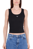 TOP A COSTINE CON STRASS NERO