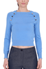 MAGLIA GIROCOLLO IN MISTO VISCOSA AZZURRO